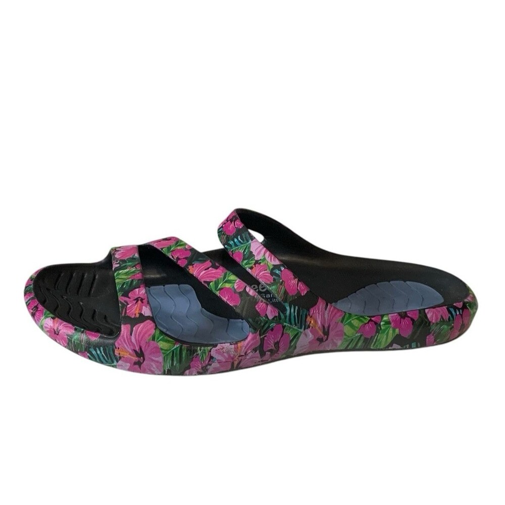 Tony Little CHEEKS Pink & Green Floral Health Comfort Slide- Size 11B - READ - Picture 4 of 9